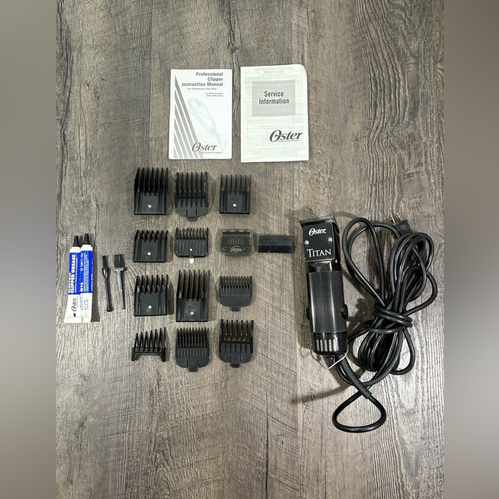 Oster Titan 76076-310 2 Speed Hair Clipper Hair Clipper (2) Blades & (11) Guards